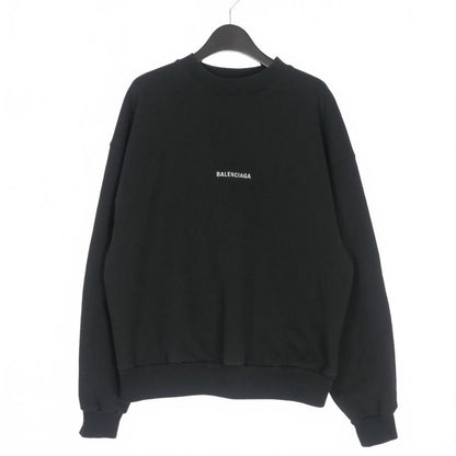 Balenciaga Logo Embroidery Crewneck Sweatshirt Long Sleeve XS Black 697869