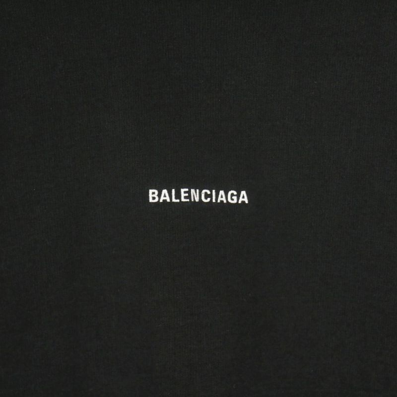 Balenciaga Logo Embroidery Crewneck Sweatshirt Long Sleeve XS Black 697869