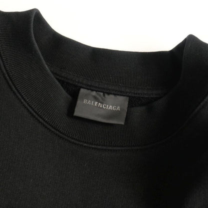 Balenciaga Logo Embroidery Crewneck Sweatshirt Long Sleeve XS Black 697869