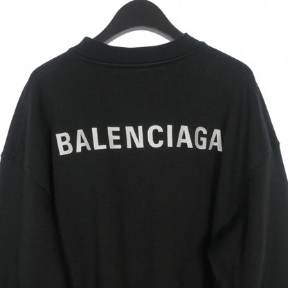 Balenciaga Logo Embroidery Crewneck Sweatshirt Long Sleeve XS Black 697869