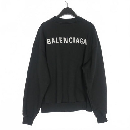 Balenciaga Logo Embroidery Crewneck Sweatshirt Long Sleeve XS Black 697869