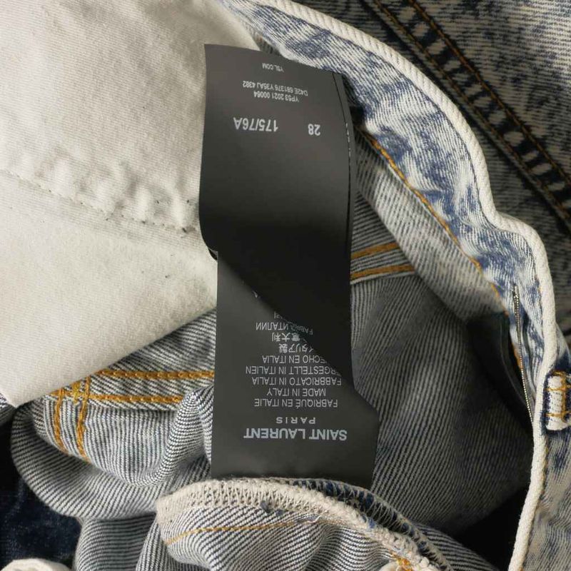Saint Laurent Paris 22SS Washed Denim Pants Jeans 28 Indigo 681376 Y35aj
