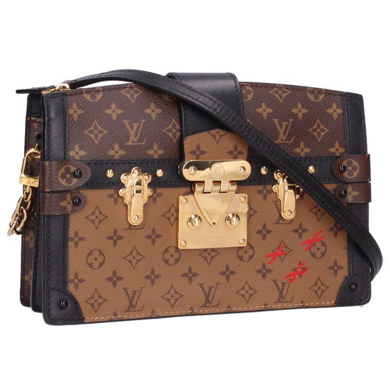Louis Vuitton M43596 Trunk Clutch Monogram Reverse Shoulder Bag Women