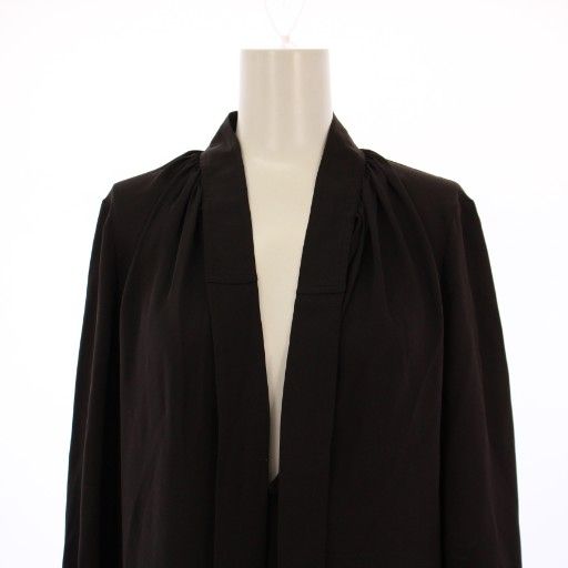 Gucci Dress Knee Length Long Sleeves Silk 38 Charcoal Gray 113925 Zf043 BM