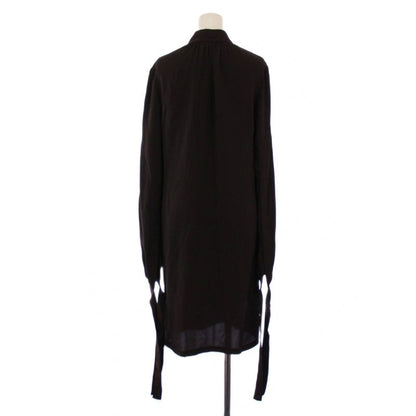 Gucci Dress Knee Length Long Sleeves Silk 38 Charcoal Gray 113925 Zf043 BM