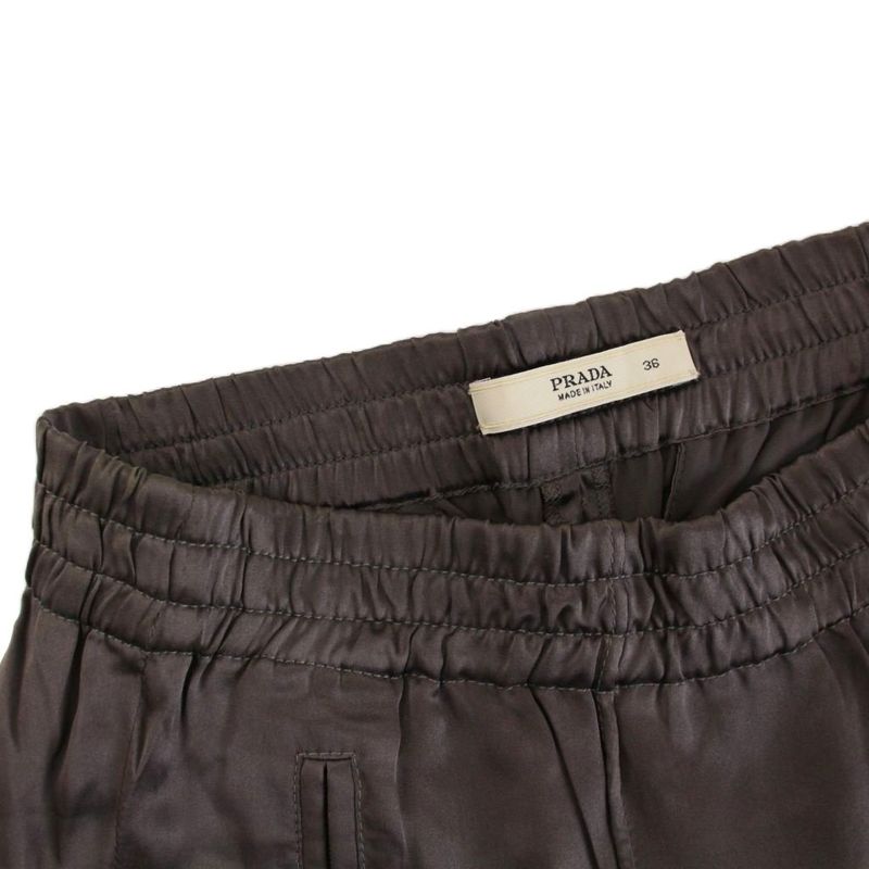 Prada Shorts Half Pants Silk 36 Gray YM