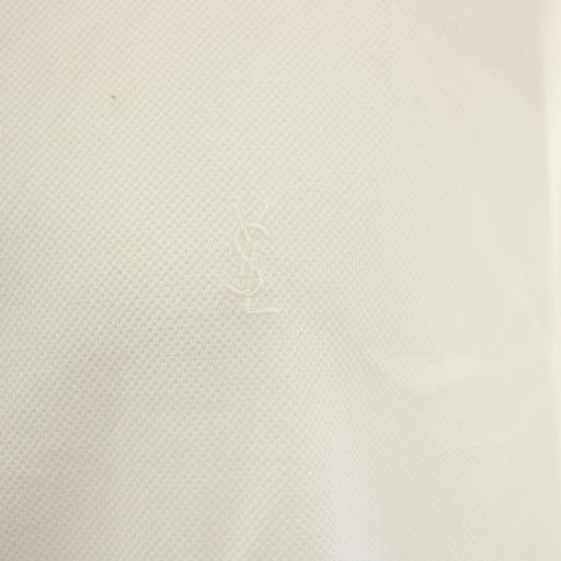 Saint Laurent Paris Polo Shirt Short Sleeves Cassandra Embroidery M White