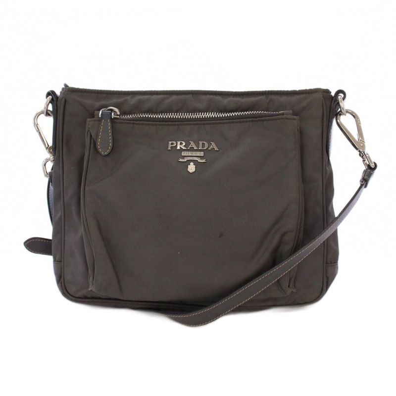 Prada Shoulder Bag Nylon Gray Bm-oh