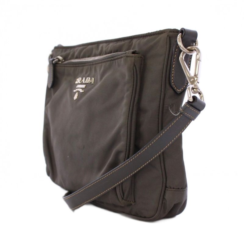 Prada Shoulder Bag Nylon Gray Bm-oh