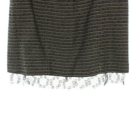 Chanel 03A Skirt Knee-length Trapeze Tweed Tulle Coco Mark Striped Dotted Hemp