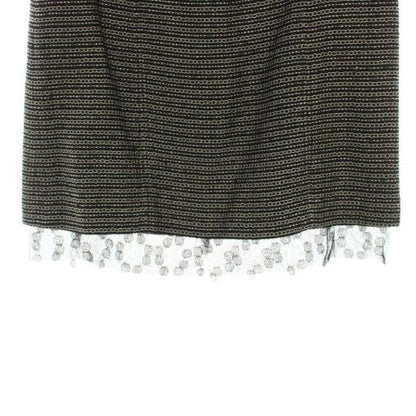 Chanel 03A Skirt Knee-length Trapeze Tweed Tulle Coco Mark Striped Dotted Hemp