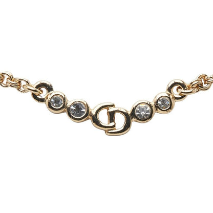 Dior CD Logo Rhinestone Gold Plated Ladies Dior