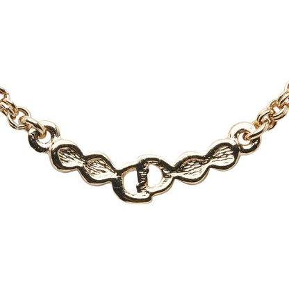 Dior CD Logo Rhinestone Gold Plated Ladies Dior