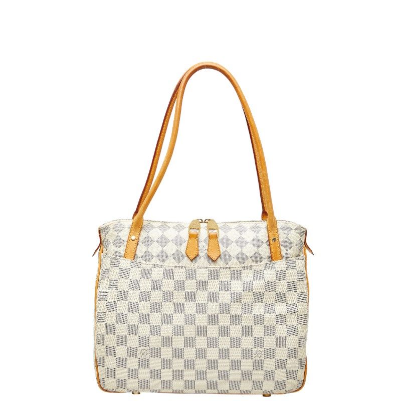 Louis Vuitton Damier Azure Figelli PM Shoulder Bag Tote Bag N41176 White PVC