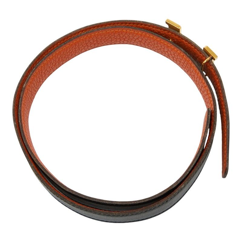 Hermes Constance H Belt Reversible Belt Size: 75 Black Brown Box Calf Togo