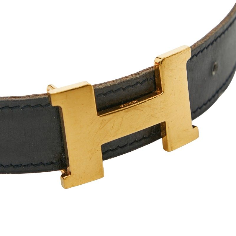 Hermes Constance H Belt Reversible Belt Size: 75 Black Brown Box Calf Togo