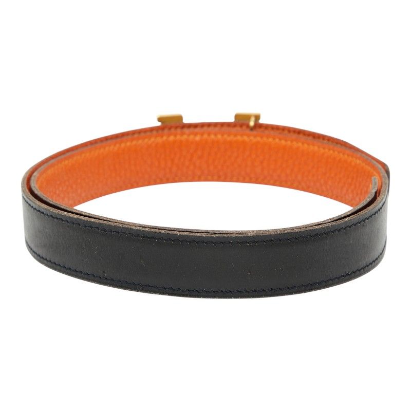 Hermes Constance H Belt Reversible Belt Size: 75 Black Brown Box Calf Togo