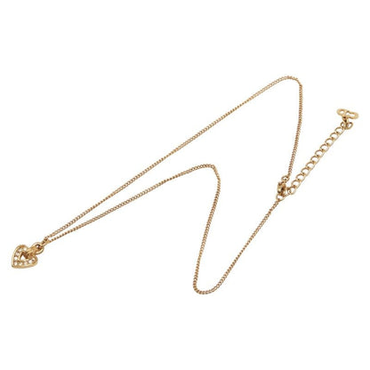 Dior Heart Motif Rhinestone Gold Plated Women's Dior