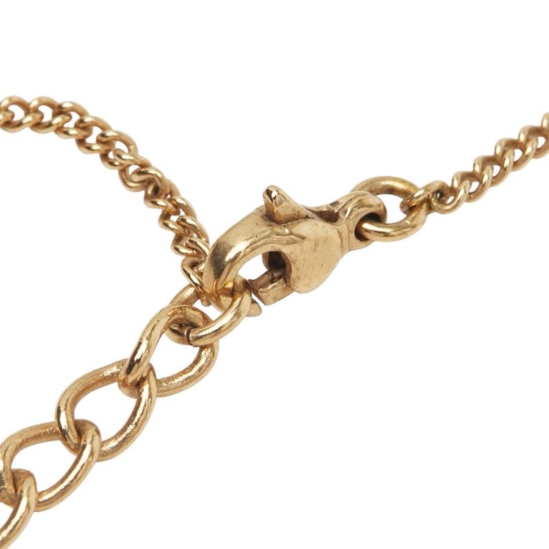 Dior Heart Motif Rhinestone Gold Plated Women's Dior