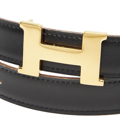 Hermes Constance H Belt Reversible Belt Size: 60 Black Brown Box Calf Courchevel