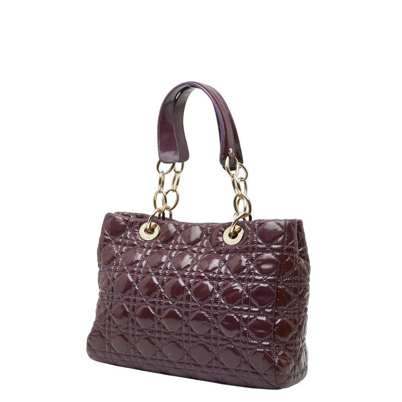 Christian Dior Cannage Lady Dior Purple Patent Leather Women Christian Dior