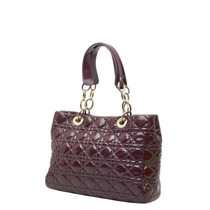 Christian Dior Cannage Lady Dior Purple Patent Leather Women Christian Dior