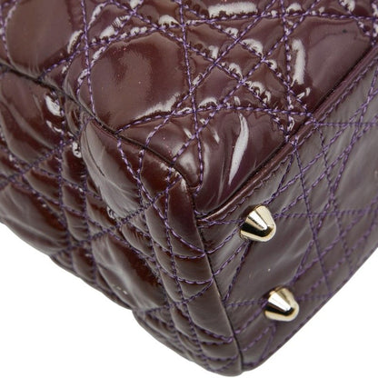 Christian Dior Cannage Lady Dior Purple Patent Leather Women Christian Dior