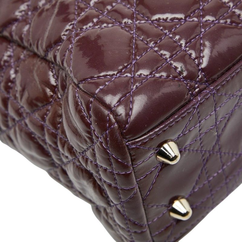 Christian Dior Cannage Lady Dior Purple Patent Leather Women Christian Dior