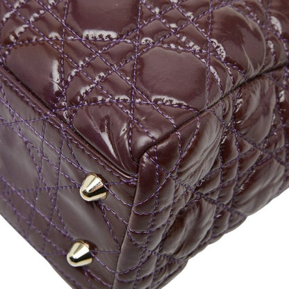 Christian Dior Cannage Lady Dior Purple Patent Leather Women Christian Dior