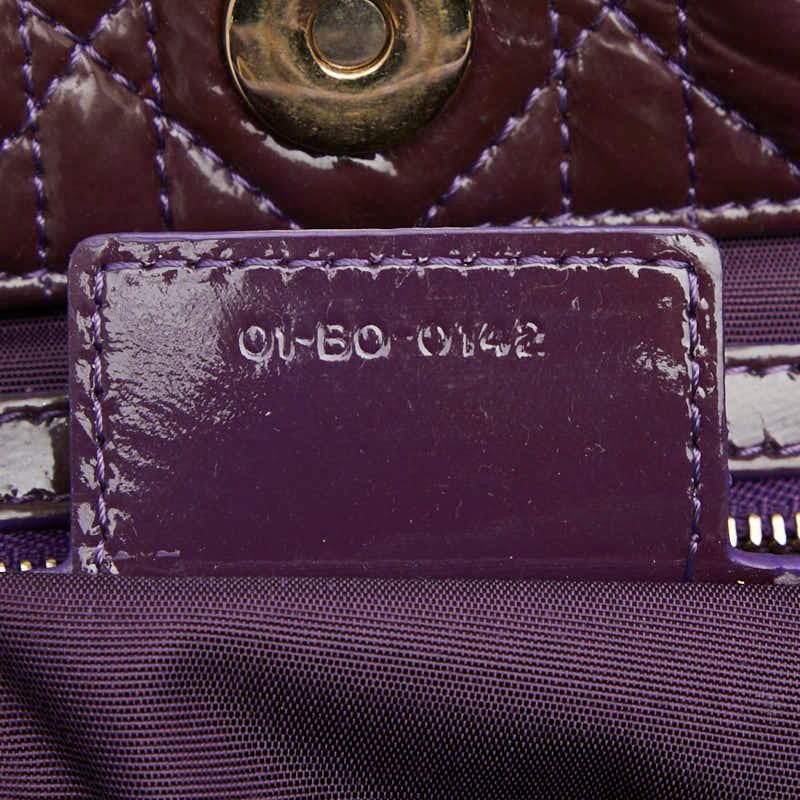 Christian Dior Cannage Lady Dior Purple Patent Leather Women Christian Dior