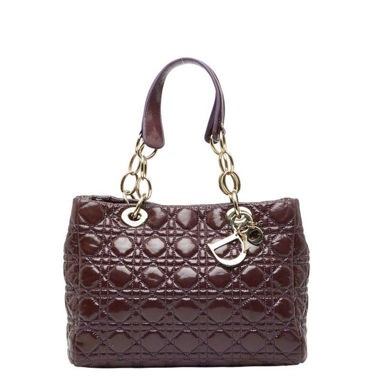 Christian Dior Cannage Lady Dior Purple Patent Leather Women Christian Dior