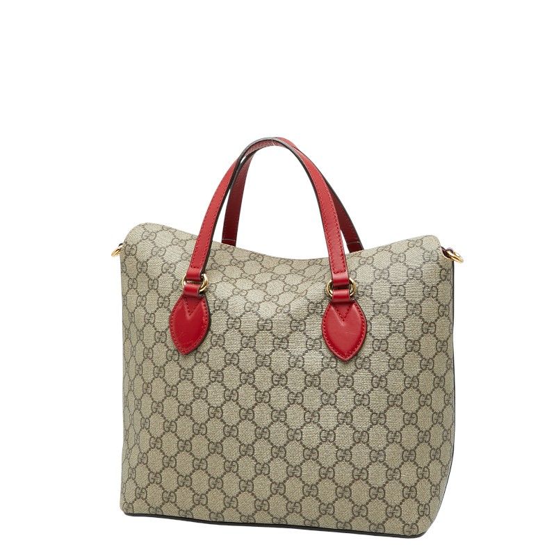 Gucci GG Supreme Tote Shoulder Bag 2WAY 429147 Beige Multicolor PVC Leather