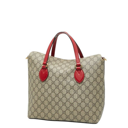 Gucci GG Supreme Tote Shoulder Bag 2WAY 429147 Beige Multicolor PVC Leather