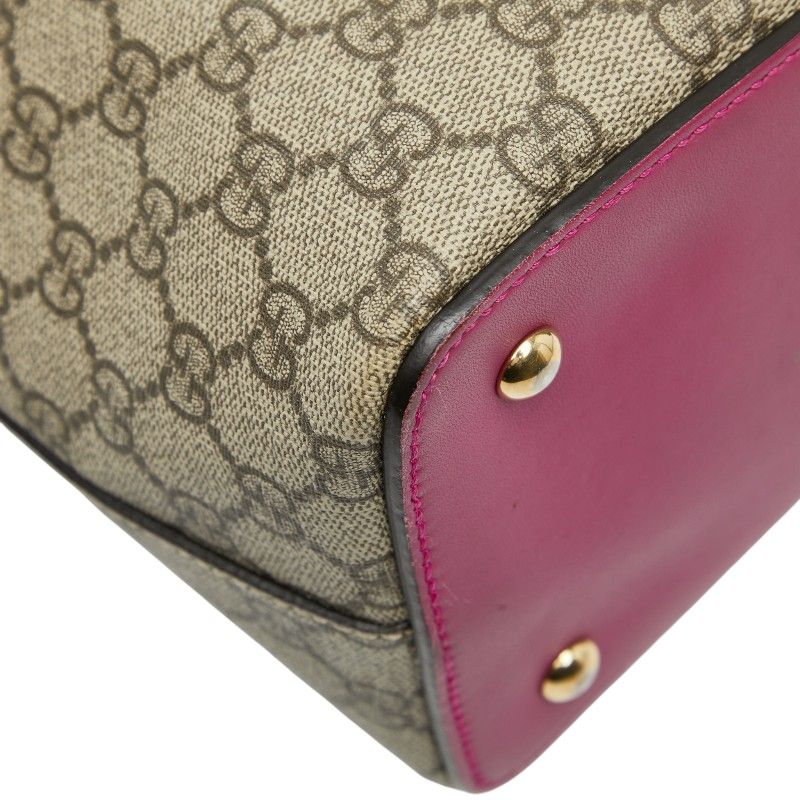 Gucci GG Supreme Tote Shoulder Bag 2WAY 429147 Beige Multicolor PVC Leather