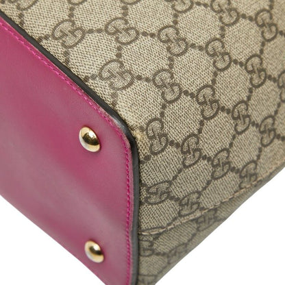 Gucci GG Supreme Tote Shoulder Bag 2WAY 429147 Beige Multicolor PVC Leather