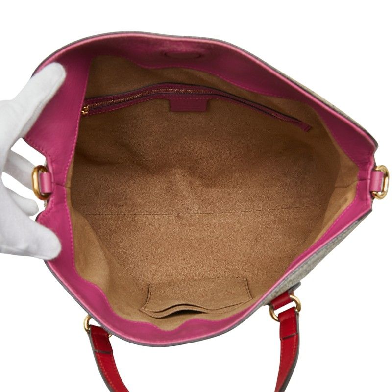 Gucci GG Supreme Tote Shoulder Bag 2WAY 429147 Beige Multicolor PVC Leather