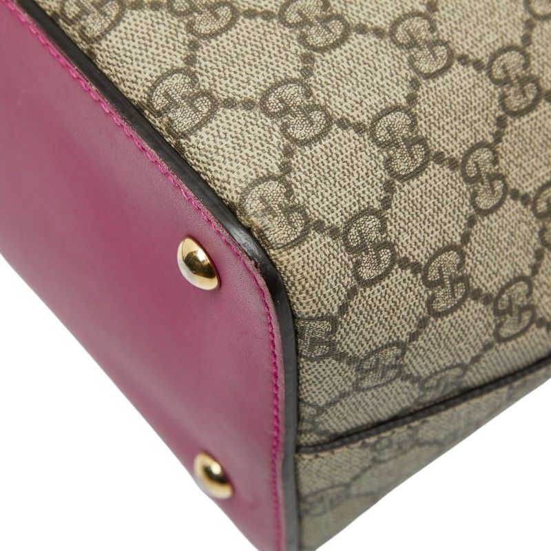 Gucci GG Supreme Tote Shoulder Bag 2WAY 429147 Beige Multicolor PVC Leather