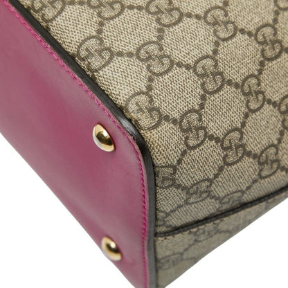 Gucci GG Supreme Tote Shoulder Bag 2WAY 429147 Beige Multicolor PVC Leather