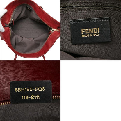 Fendi Zucca Handbag Tote Bag 8bh185 Brown Red Canvas Leather Women's Fendi