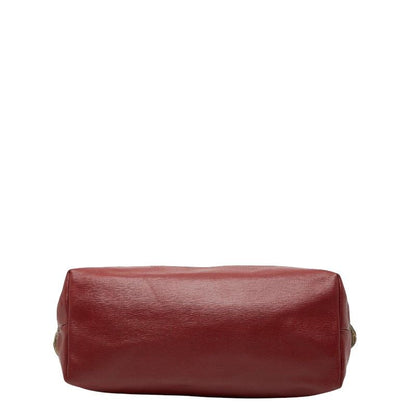 Fendi Zucca Handbag Tote Bag 8bh185 Brown Red Canvas Leather Women's Fendi