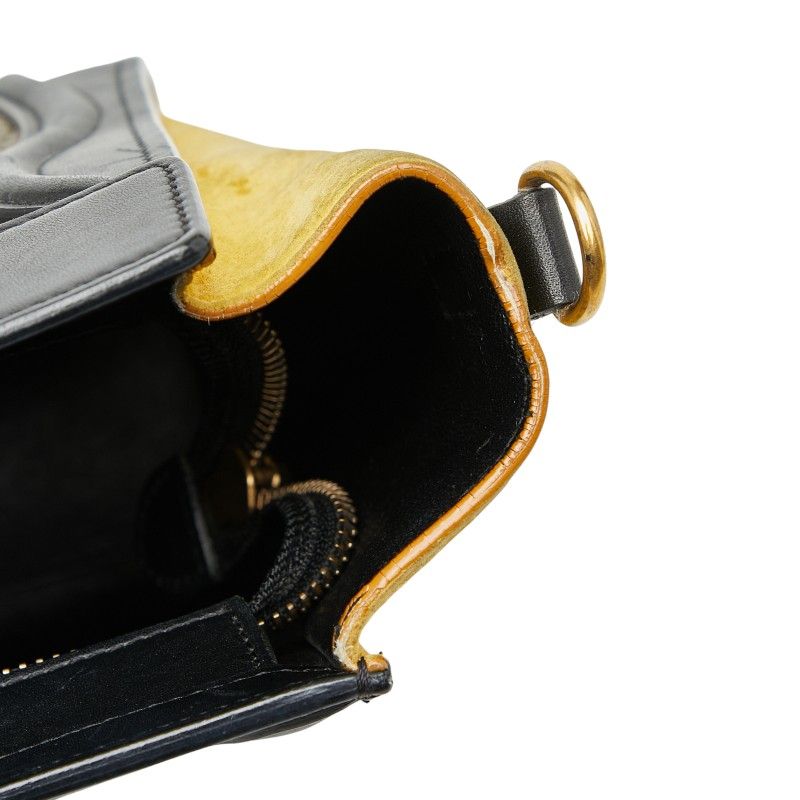 Celine Luggage Nano Shopper Tricolor Handbag Shoulder Bag 2WAY Beige Multicolor