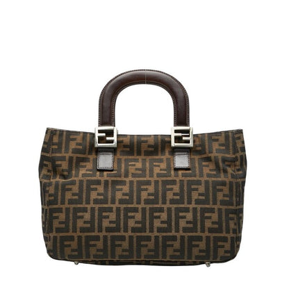 Fendi Zucca 26329 Brown Canvas Leather Women's Fendi