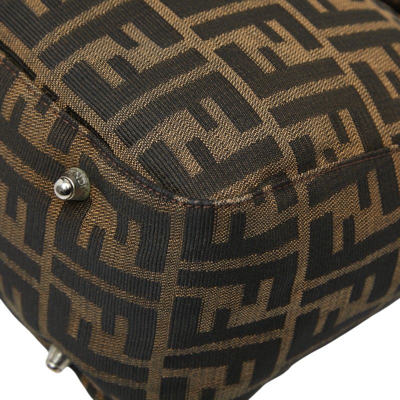 Fendi Zucca 26329 Brown Canvas Leather Women's Fendi