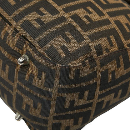 Fendi Zucca 26329 Brown Canvas Leather Women's Fendi