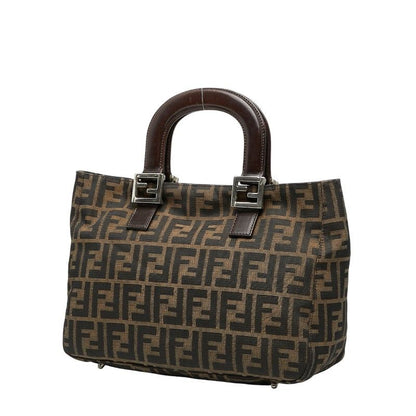 Fendi Zucca 26329 Brown Canvas Leather Women's Fendi