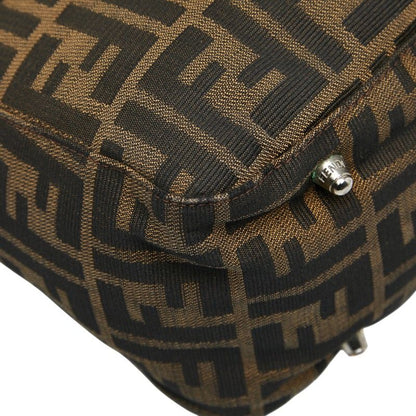 Fendi Zucca 26329 Brown Canvas Leather Women's Fendi