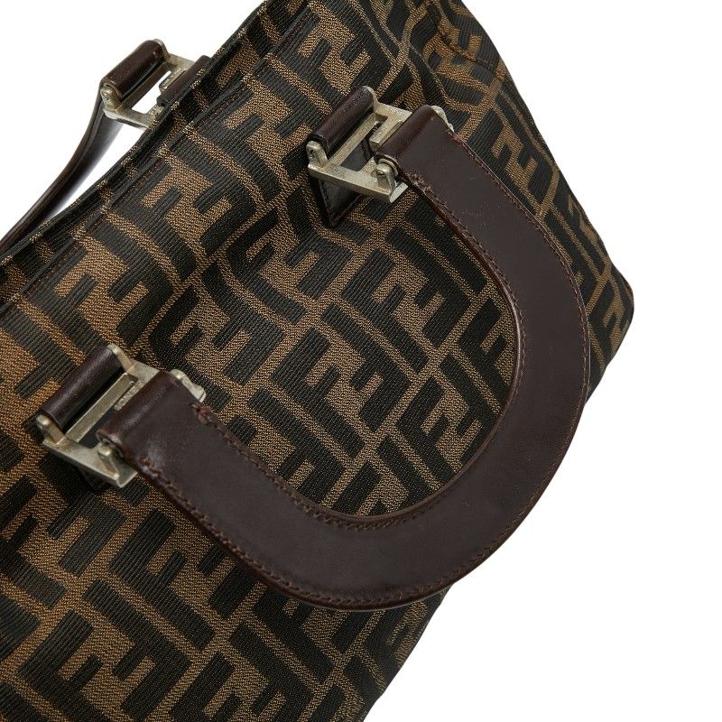 Fendi Zucca 26329 Brown Canvas Leather Women's Fendi