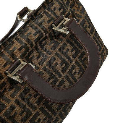 Fendi Zucca 26329 Brown Canvas Leather Women's Fendi