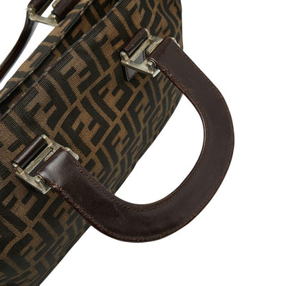 Fendi Zucca 26329 Brown Canvas Leather Women's Fendi