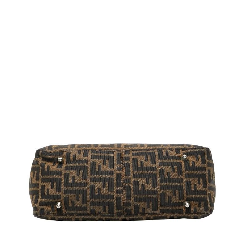 Fendi Zucca 26329 Brown Canvas Leather Women's Fendi